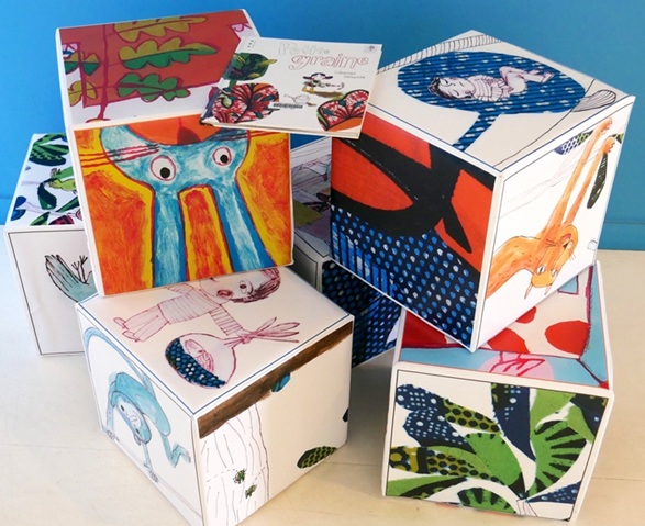 Jeu de cubes autour d’albums de Véronique Vernette avec l'équipe de la bibliothèque